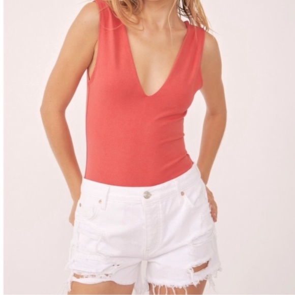 Free People | Keep it Sleek Bodysuit in Pink Poinsettia | Small New with Tag - Picture 2 of 10